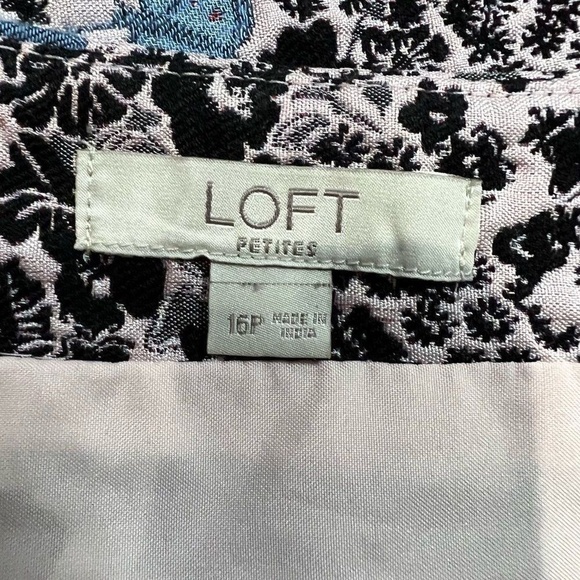 Loft Pink & Blue Floral Butterfly Print Mini A Line Skirt - Picture 3 of 8